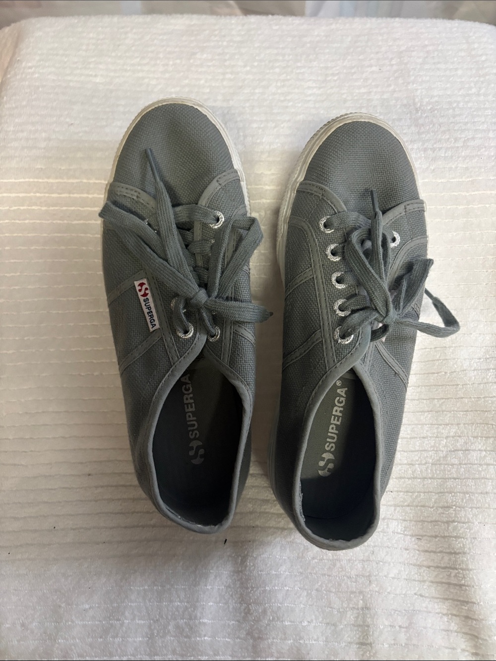 Superga Women's Grey Canvas Low-Top Sneakers